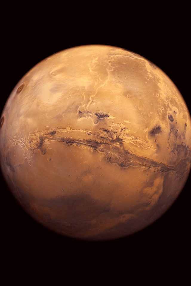 Планета Марс на черном фоне  