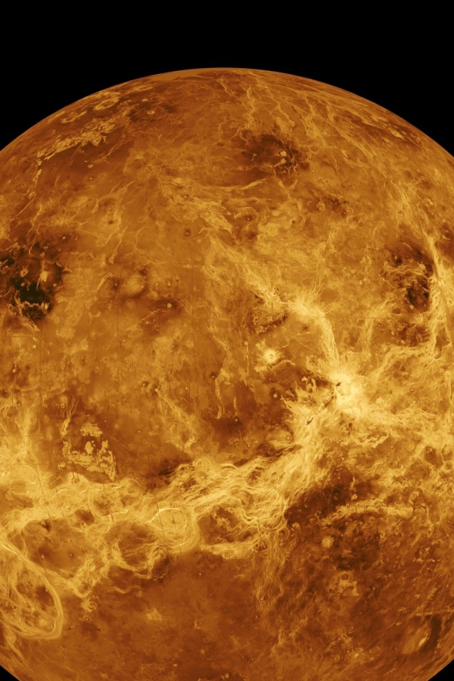 Планета Венера на черном фоне 