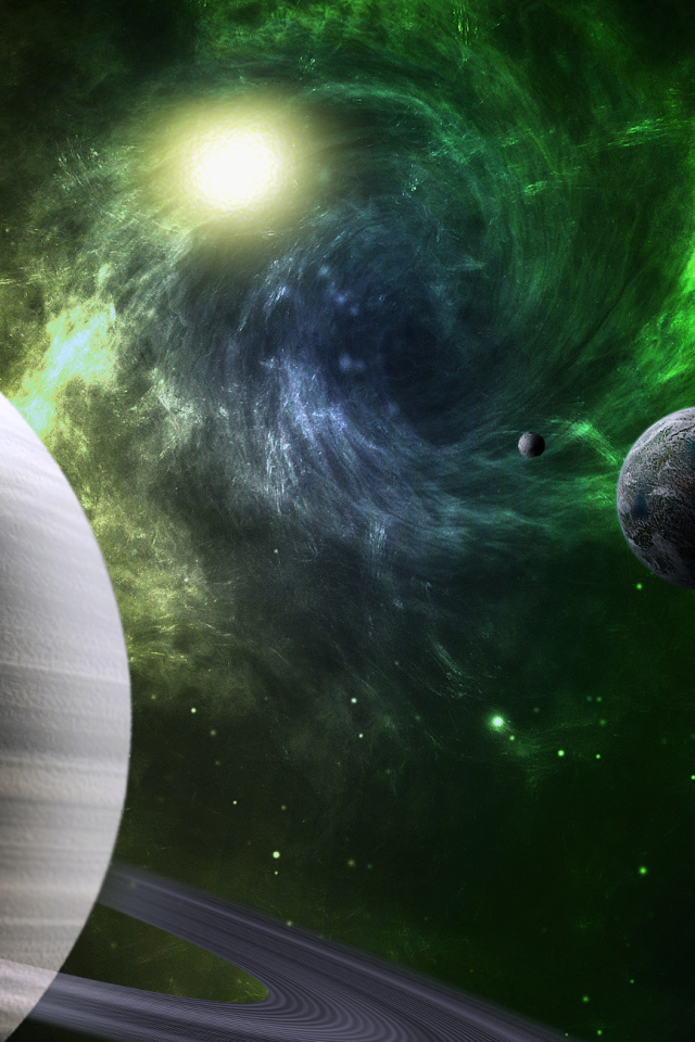 Звездные кольца планеты Сатурн 