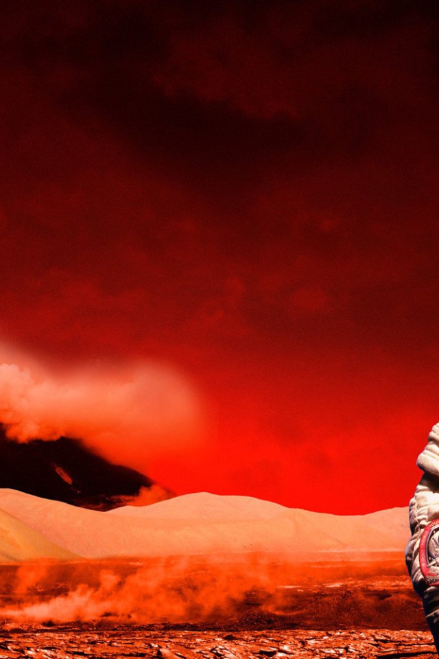 Космонавты на поверхности Марса 