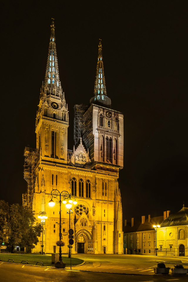 Старинный замок вечером город Загреб Хорватия