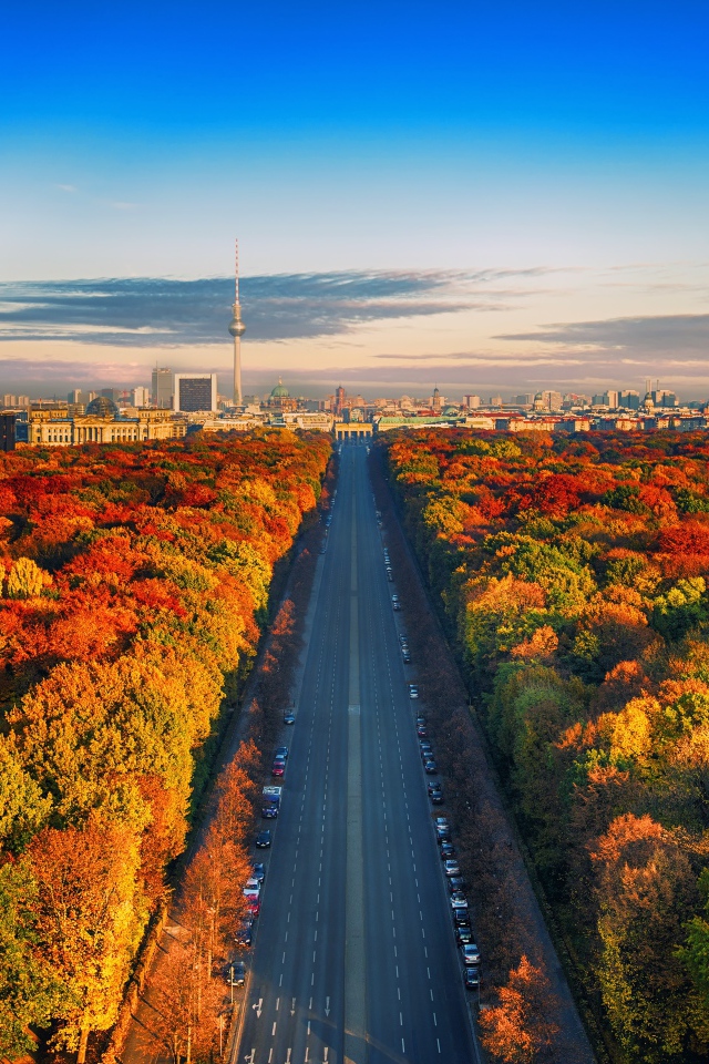 Осенний автобан Берлин, Германия 