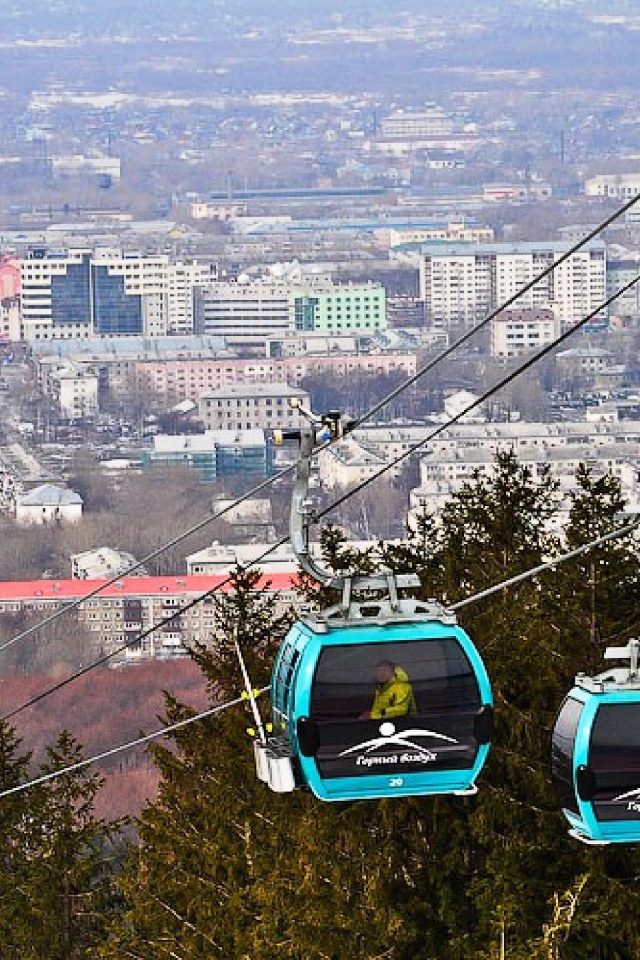 Канатная дорога, Южно - сахалинский горнолыжный курорт Горный воздух, Россия 
