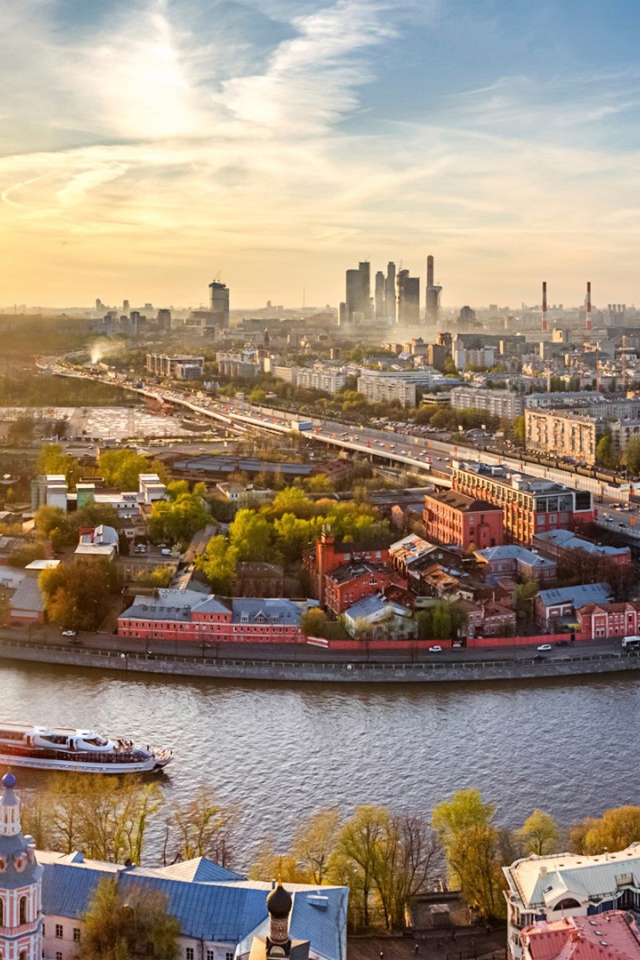 Панорама красивого города Москва, Россия  