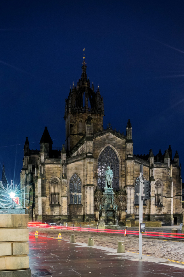 Cathedral of St. Egidius at night, Edinburgh. Scotland