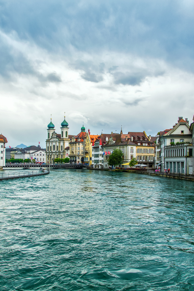 Город Люцерн на реке Ройс, Швейцария 