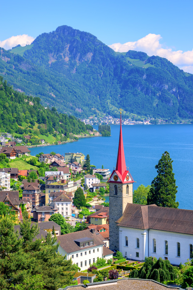 Прекрасный вид на город Люцерн, Швейцария 