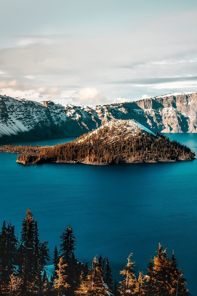 Озеро Крейтер национальный парк в Орегоне, США