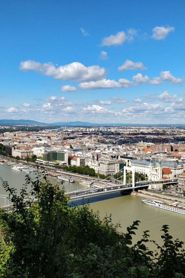 Панорама города Будапешт под красивым небом, Венгрия