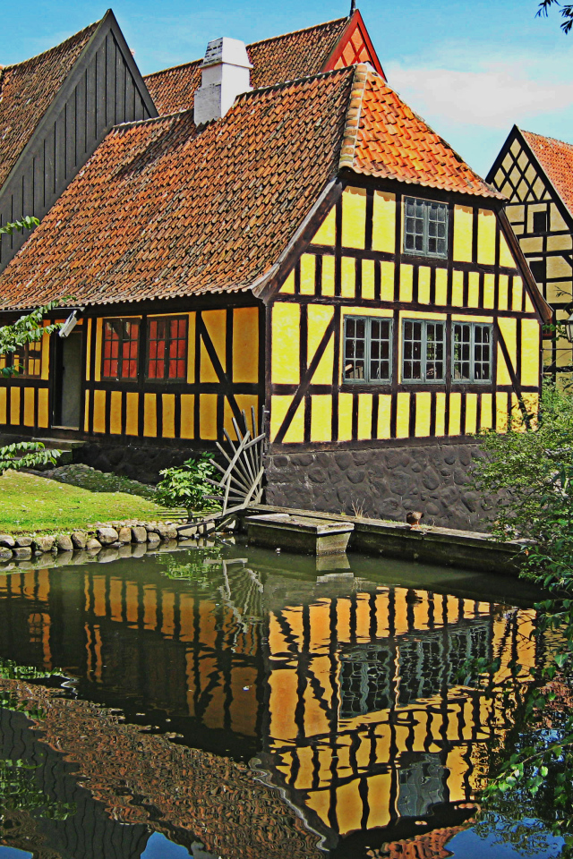 Старый город музей Ден Гамле Бю в Орхусе, Дания 