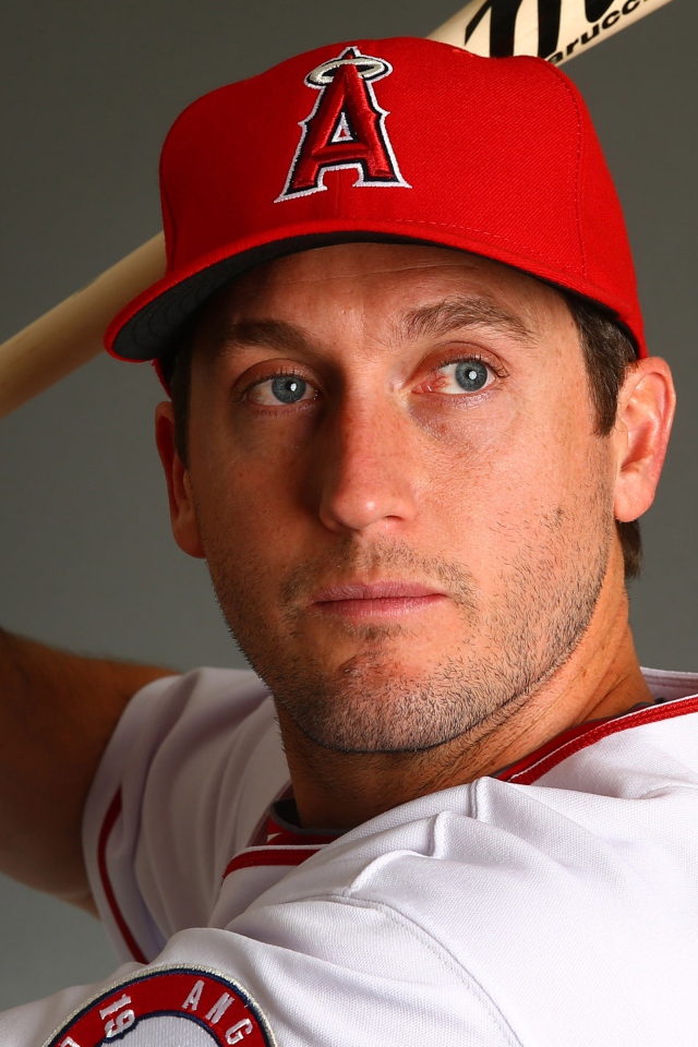 Бейсболист Дэвид Фриз с битой 