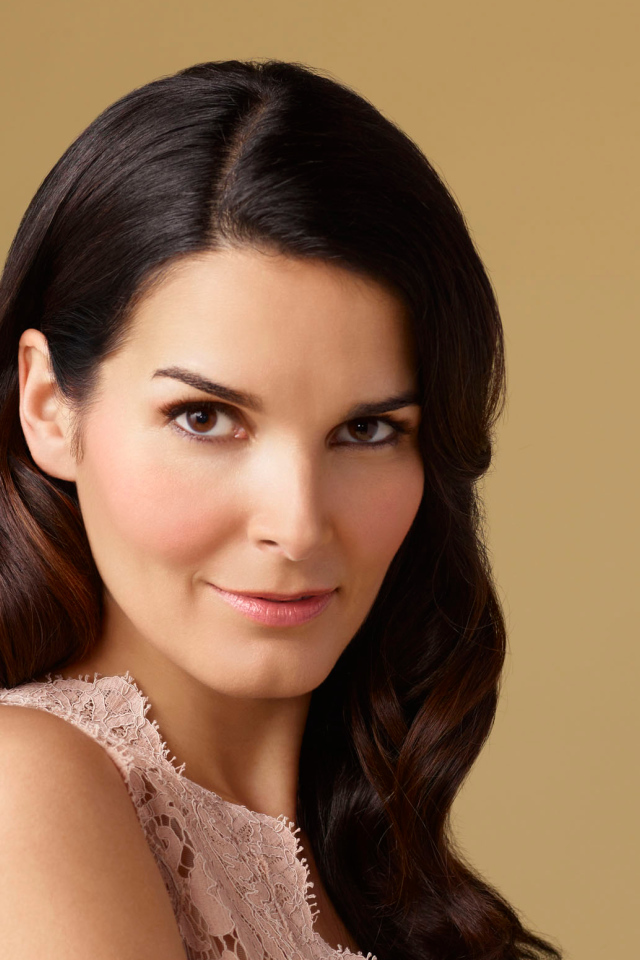 Красивая брюнетка актриса Энджи Хэрмон 