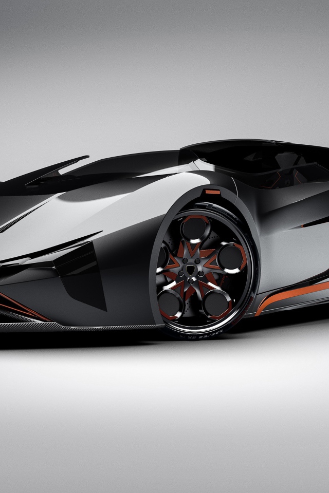 Электрический автомобиль Lamborghini Diamante на сером фоне