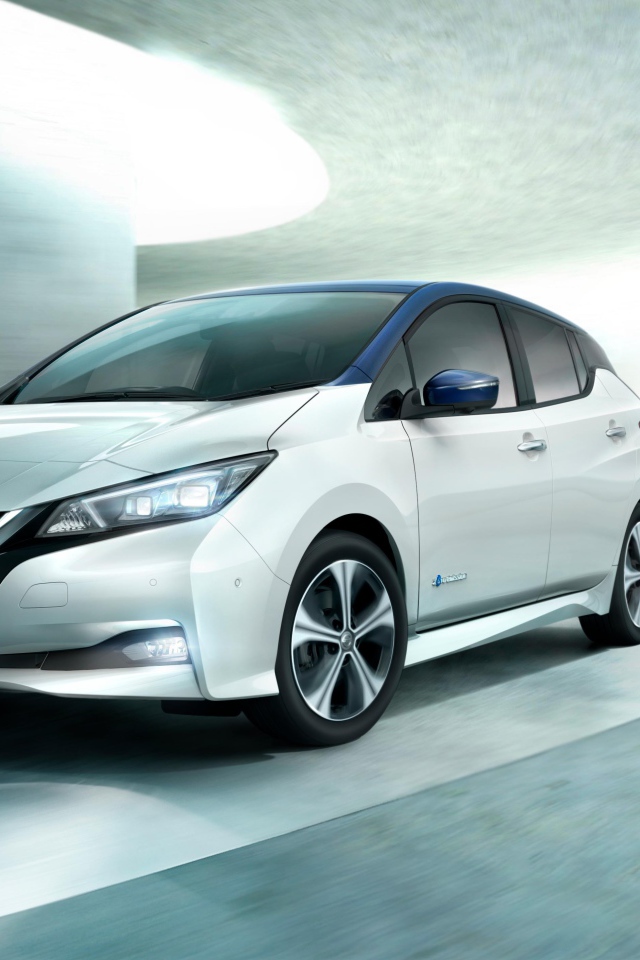 Электромобиль Nissan Leaf на дороге
