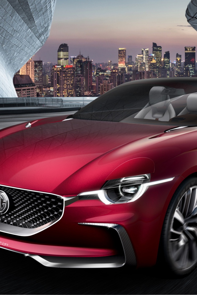 Бордовый электромобиль MG E-Motion, новинка 2020 года