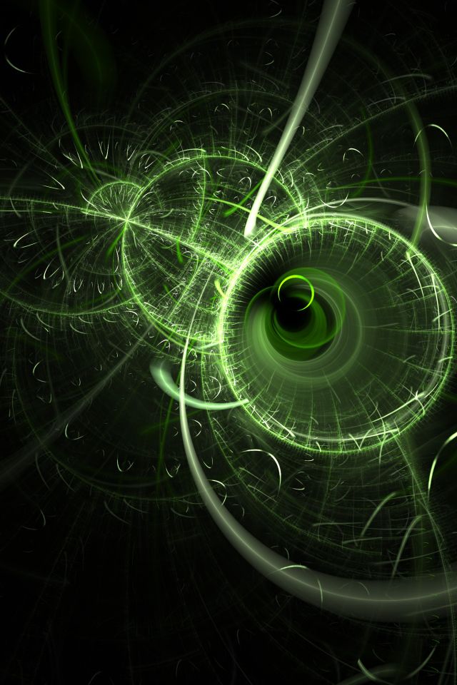 Абстрактный фрактальный рисунок с зеленым оттенком