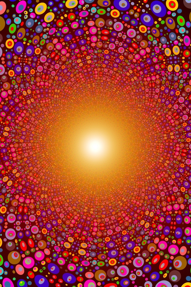 Абстрактный рисунок с яркими разноцветными кругами