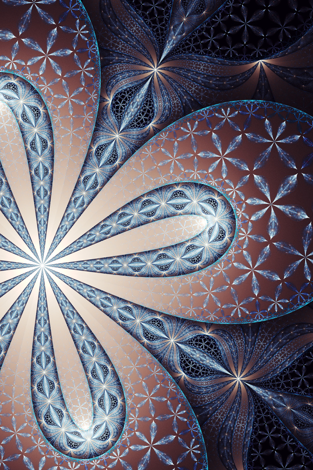 Красивый фрактальный рисунок цветок, 3д графика