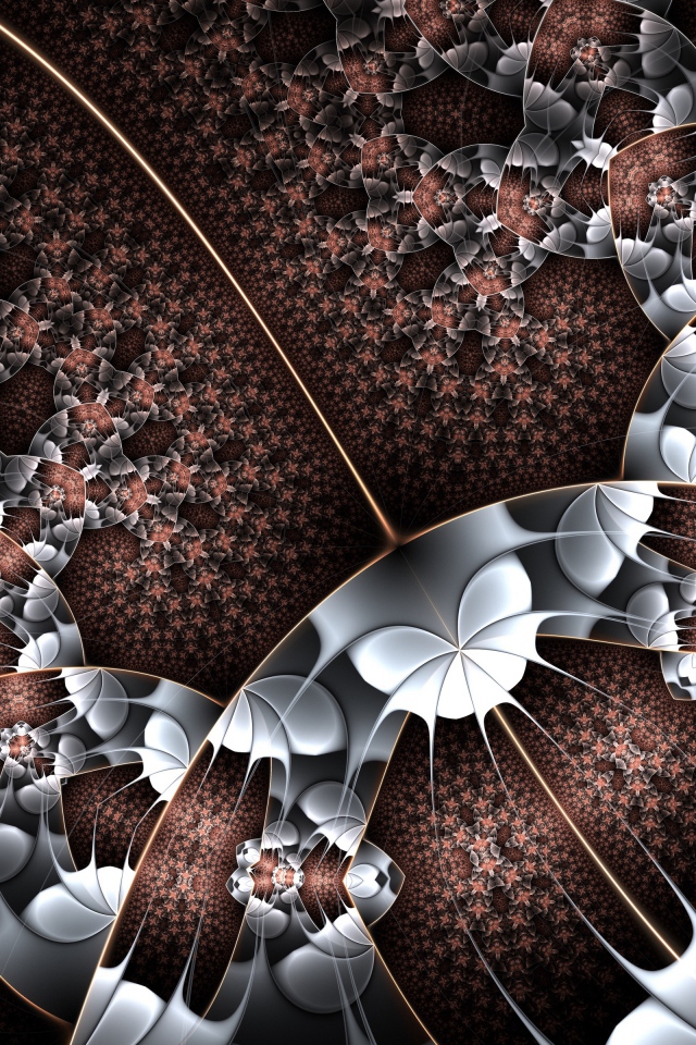 Красивый фрактальный рисунок в коричневых и серых тонах