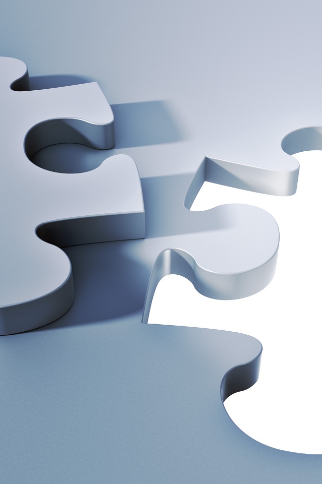 Большая серая фигура пазл 3д графика