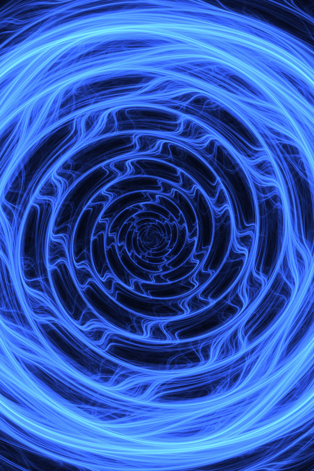 Голубая абстрактная спираль на черном фоне