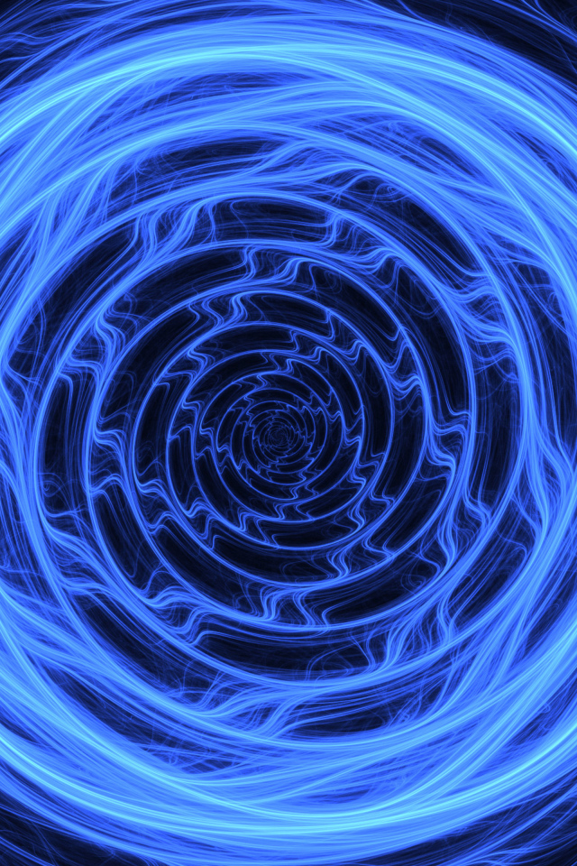 Голубая абстрактная спираль на черном фоне