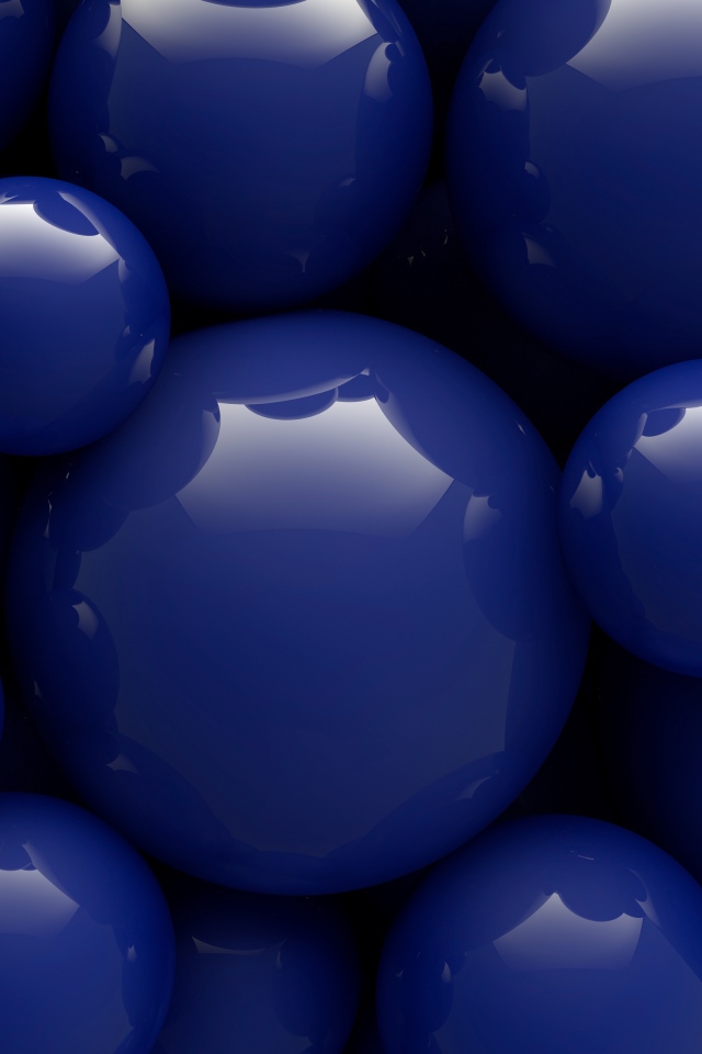 Синие шары разной формы 3д графика