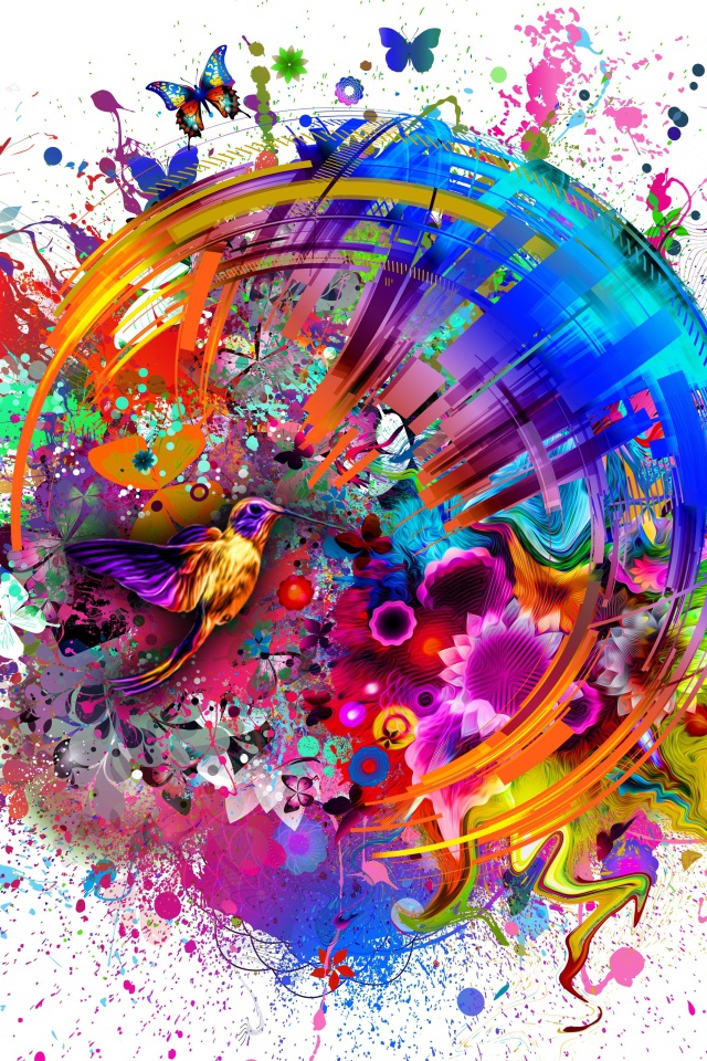 Фантастический рисунок 3д графика на белом фоне 