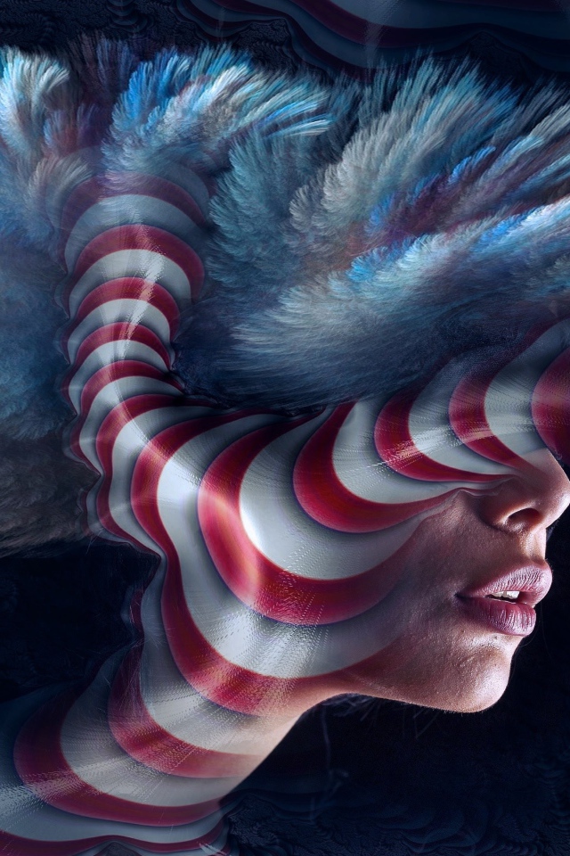 Женское лицо в абстрактной графике