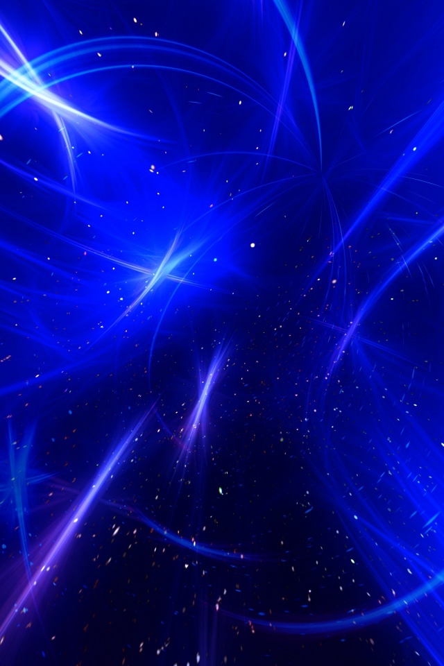 Сверкающие белые полосы на голубом фоне, абстракция 