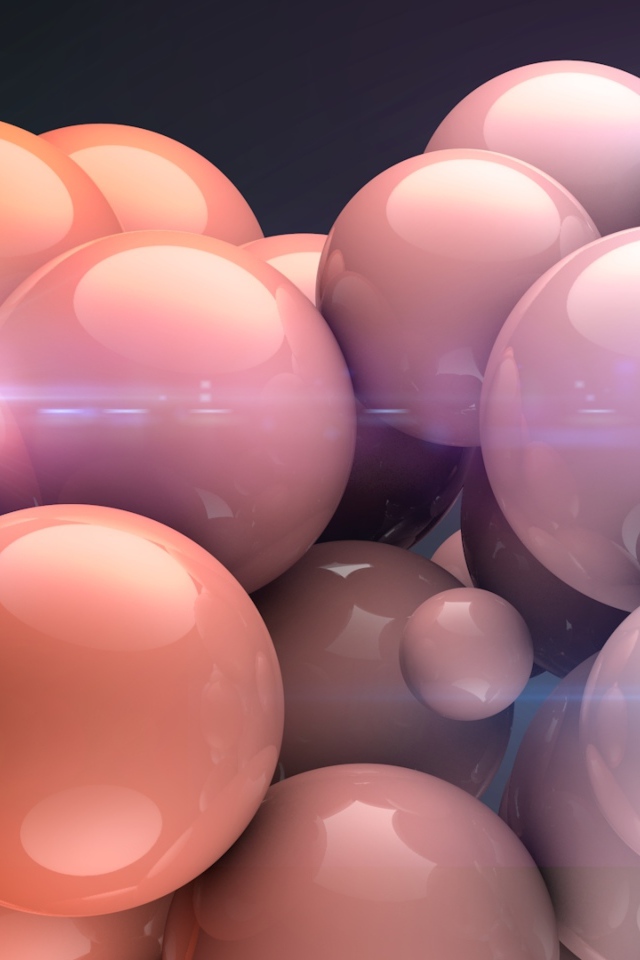 Большие разноцветные шары, 3д графика