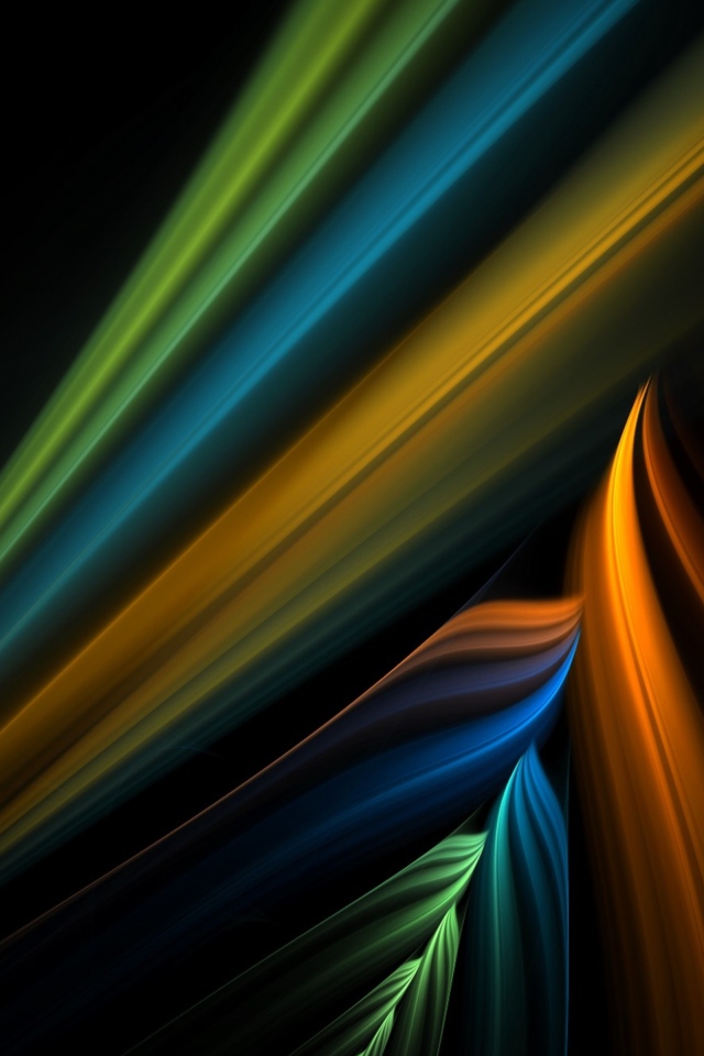 Разноцветные абстрактные линии на черном фоне