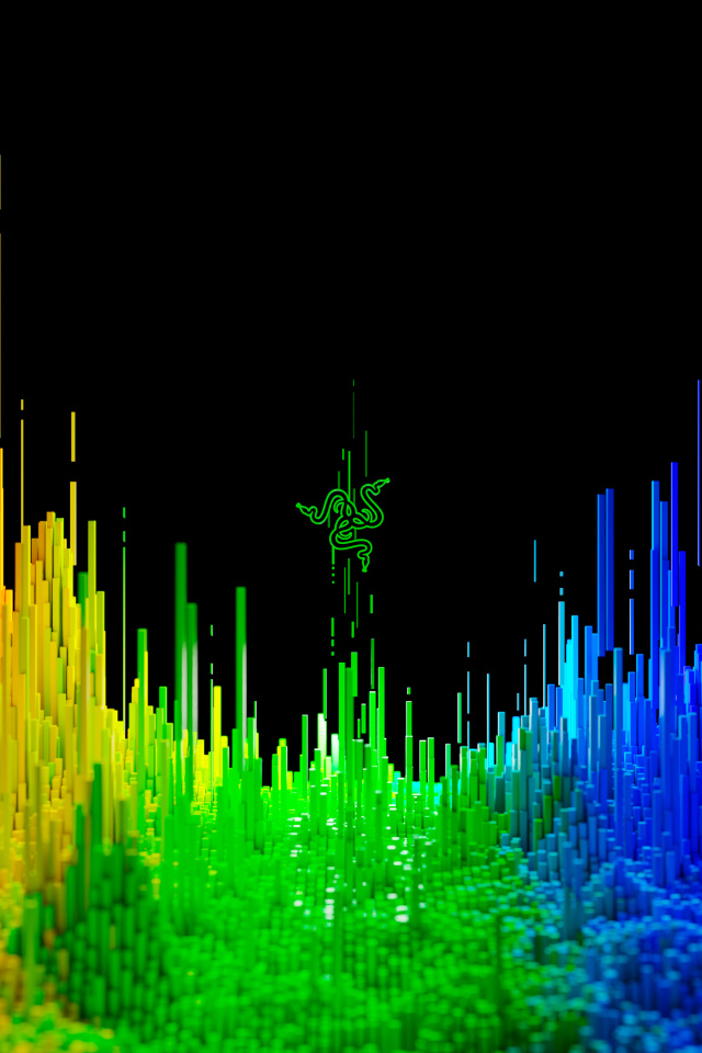 Разноцветные потоки на черном фоне 