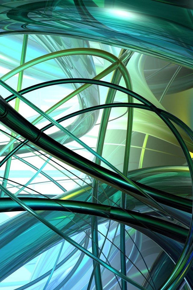 Разноцветные витые линии, 3д графика