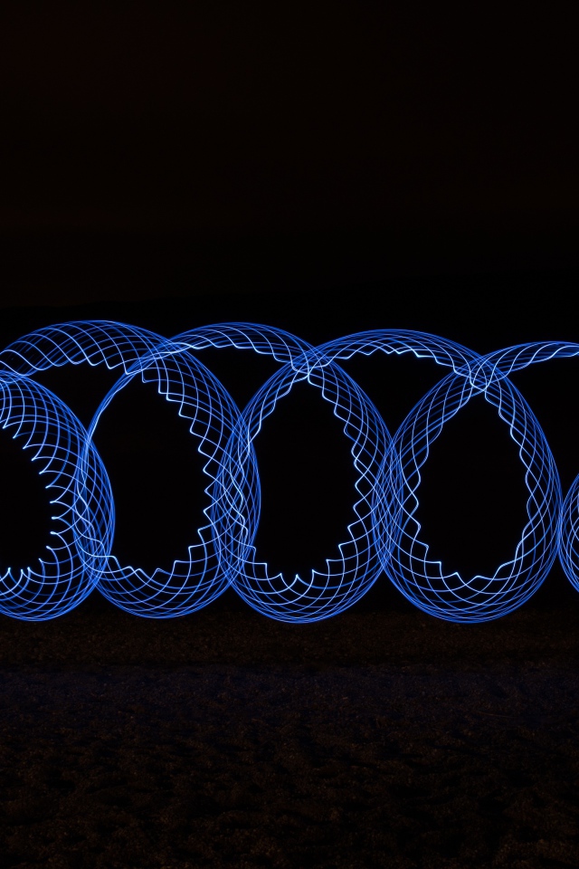 Неоновая спираль, 3д графика 