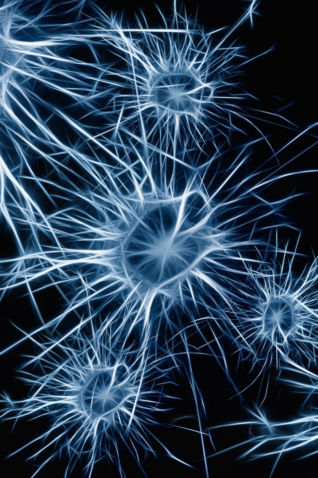 Нейроны клетки на голубом фоне