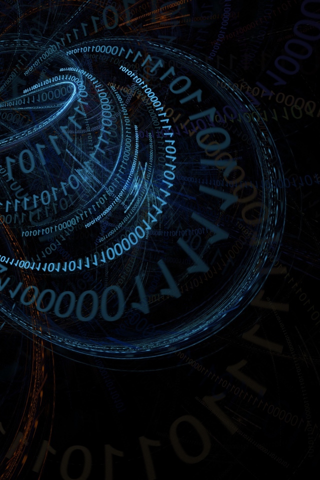 Узоры из цифрового кода на черном фоне абстракция 