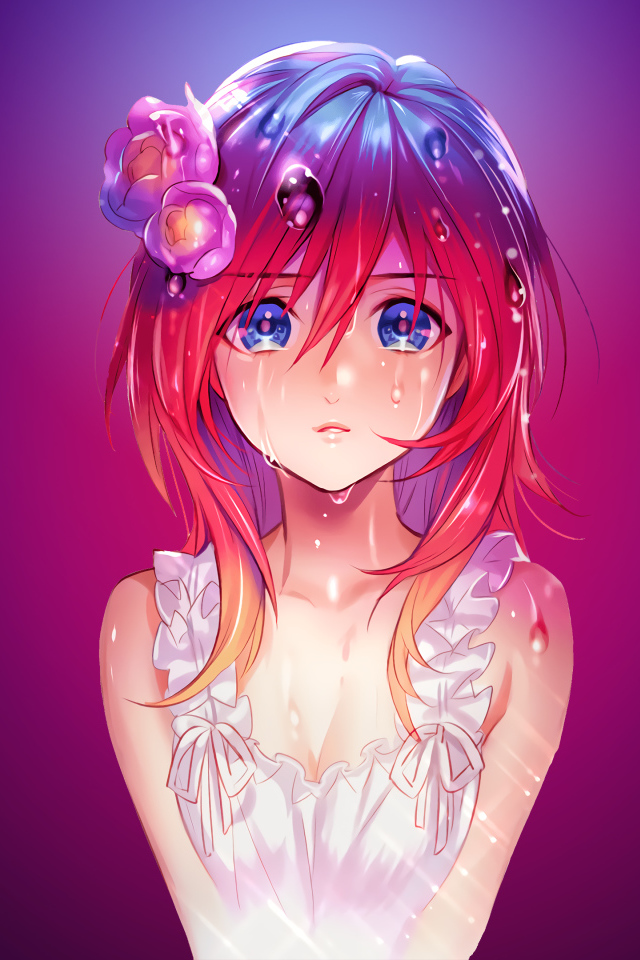 Грустная красивая девушка аниме