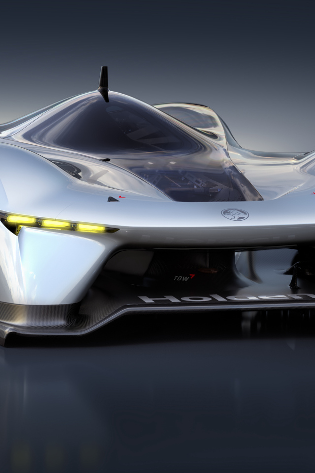 Футуристический автомобиль Holden Time Attack Concept на сером фоне