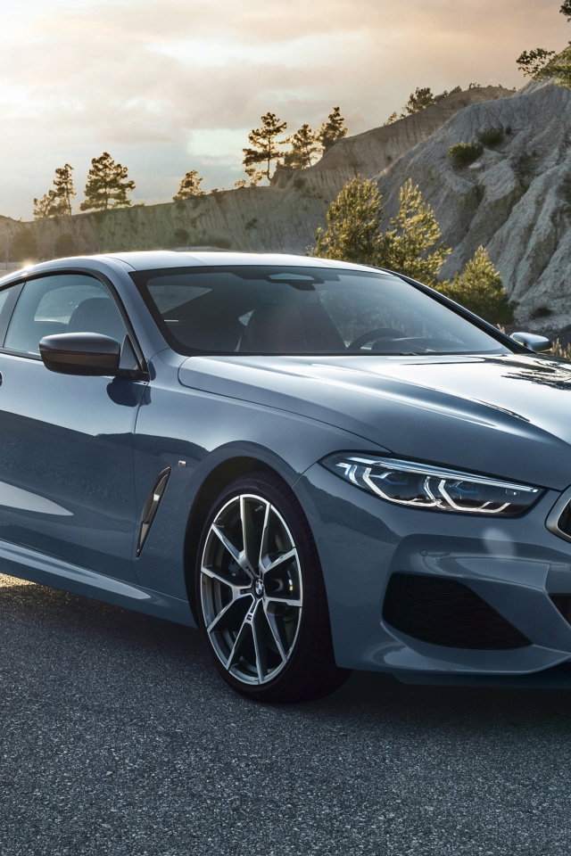 Серебристый автомобиль BMW M850i XDrive 2018