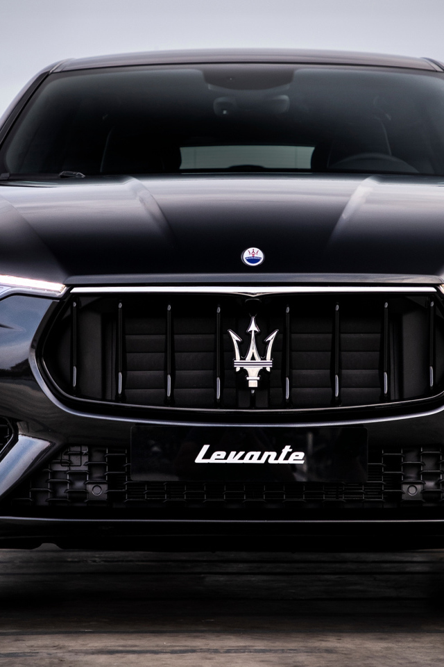 Expensive black car Maserati Levante S Q4 GranSport