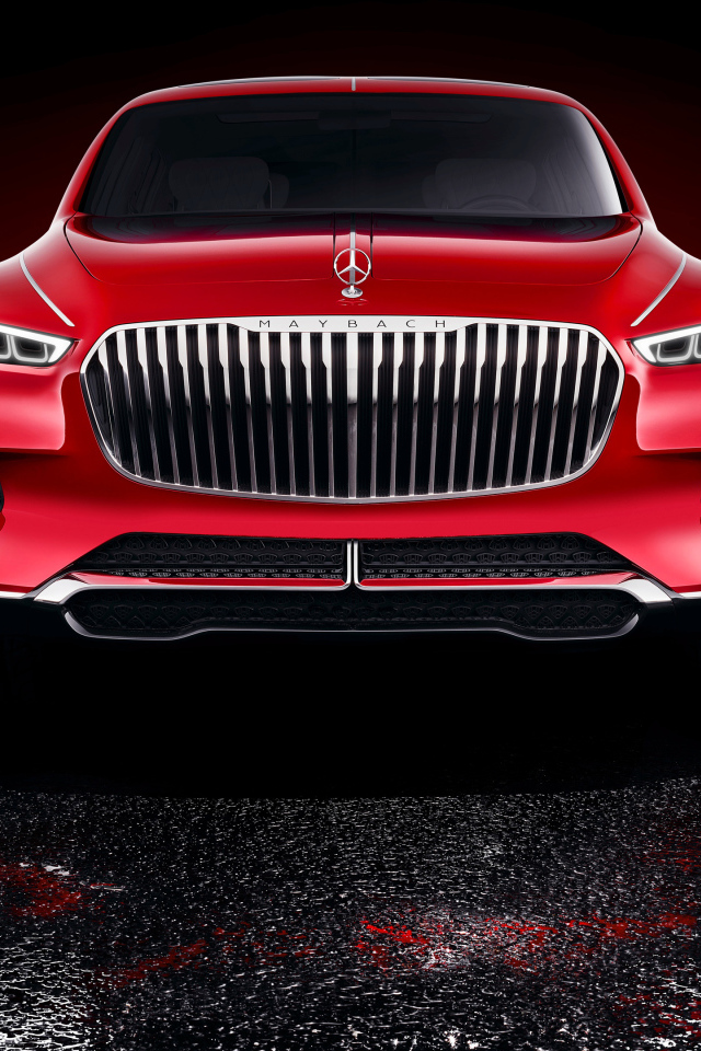 Красный дорогой автомобиль Mercedes Maybach Ultimate Luxury, вид спереди