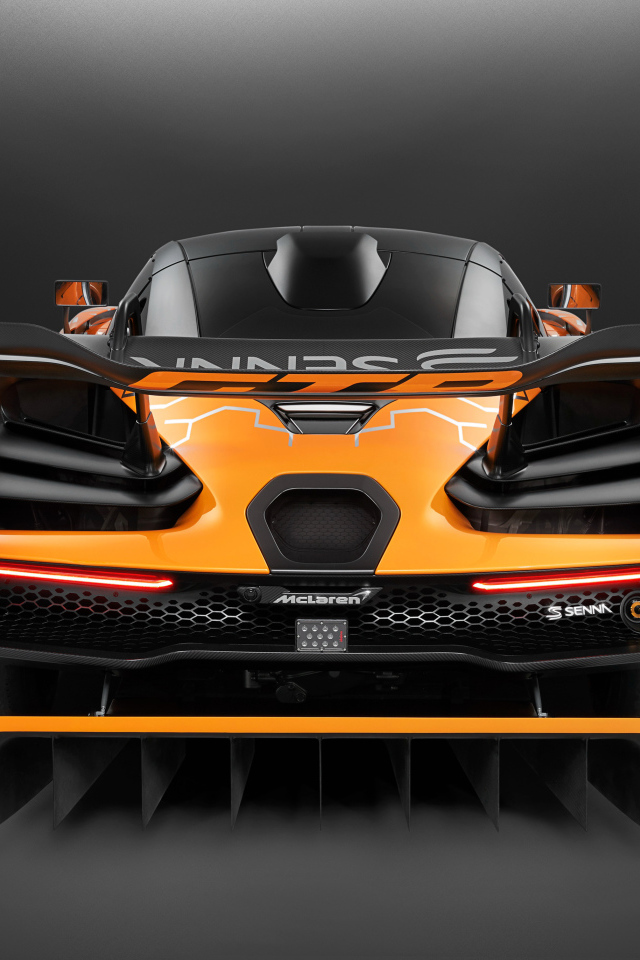 Гоночный автомобиль McLaren Senna GTR Concept 2018 года, вид сзади
