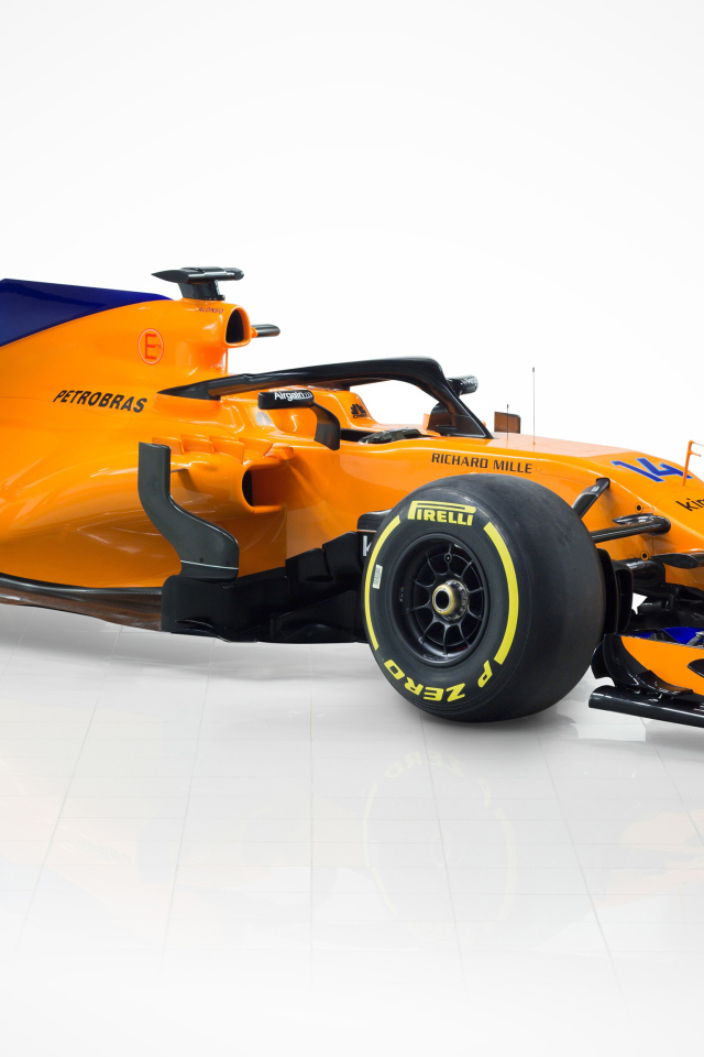 Гоночный автомобиль McLaren MCL33 F1, 2018 на сером фоне