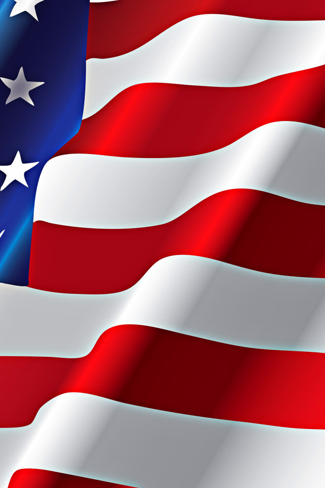 Американский флаг развевается 