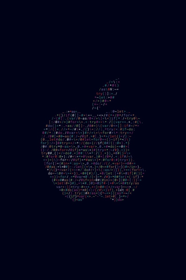 Логотип  Apple на черном фоне