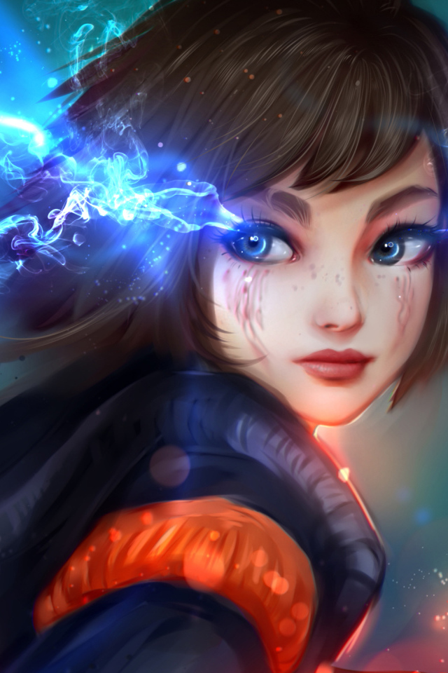 Фантастическая голубоглазая девушка аниме 