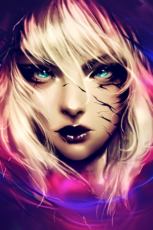 Фантастическая девушка с голубыми глазами, арт
