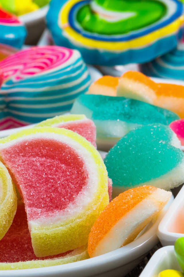 Аппетитные разноцветные мармеладные сладости