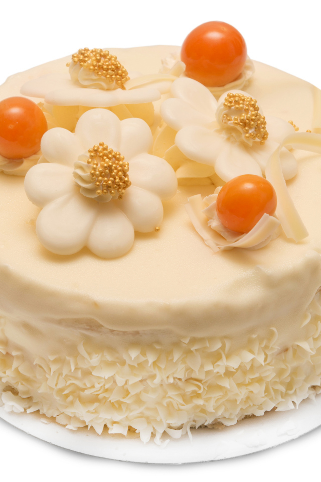 Красивый праздничный торт с белым шоколадом